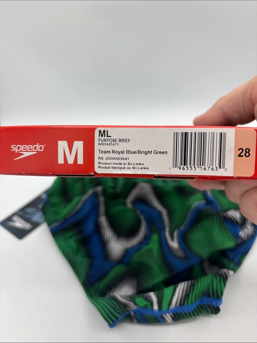 Speedo Team Royal Blue & Green Purpose Boy's Swim Briefs size 7/8